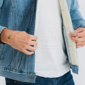 High Quality <b>Winter</b> Denim <b>Jeans</b> Coats for Men 100% Cotton Customizable Options Wholesale Price Pakistani Made - Product Image 5