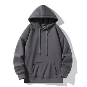 Sudadera con Capucha Extra Grande Color Verde Oliva para Hombre y Mujer, Sudadera con Capucha de Punto Sólido, Mezcla de Algodón, Invierno - Product Image 3