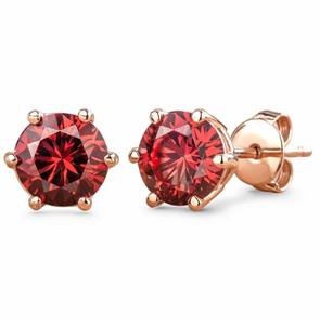 Pendientes de Moissanita con Corte Redondo en Plata de Ley Chapada en Oro de 14K, Joyería Clásica y Elegante para Boda, Regalo para Mujer - Product Image 1