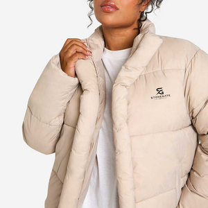 <b>Ladies</b> Lightweight Puffer <b>Jacket</b> Winter Warm Hooded Padding Outdoor Fashion Windproof Solid Color New High Quality Logo Coat - Product Image 4