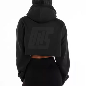 Hoodies courts pour femmes au quotidien, coupe confortable, manches longues, capuche ajustable et look streetwear moderne et stylé. - Product Image 3