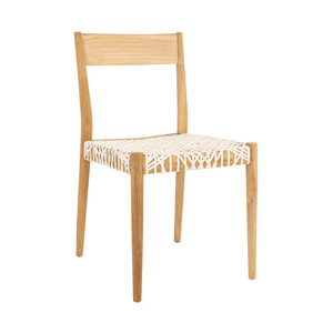 Silla de Comedor Moderna de Madera de Teca Sólida con Asiento Acolchado, Muebles Elegantes de Madera para Comedor, Restaurante, Cafetería - Product Image 1