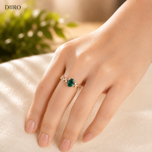 Women's 18K Yellow <b>Gold</b> Plated Moissanite <b>Ring</b> Pear Cut Green Gemstone Design Romantic Engagement <b>Ring</b> - Product Image 5