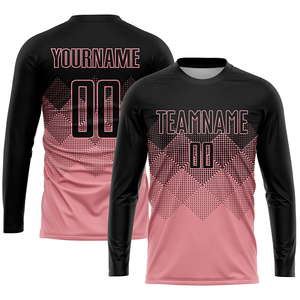 Conjunto de Camiseta de Fútbol Sublimada Personalizada, Degradado Negro y Rosa, Manga Corta, Absorbe la Humedad, Uniforme Deportivo Unisex para Adultos - Product Image 4