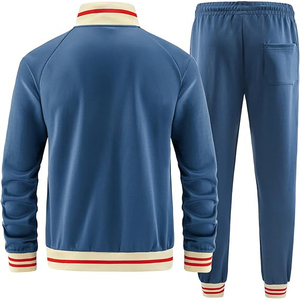 Ensemble jogging et sweat à capuche coupe-vent pour homme, style streetwear, en molleton doux, avec pantalon assorti et poches latérales, 100 % coton - Product Image 3