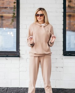 Sudadera con capucha para mujer, manga larga, tejida, de color sólido, transpirable, para otoño - Product Image 6