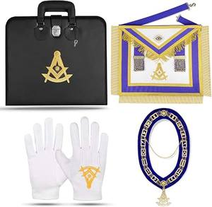 Premium Leather Masonic White Apprentice Entrance Member Apron <b>Beads</b> Magnet Customized Elegant White Ribbon <b>Trim</b> Handcrafted - Product Image 3
