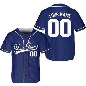 Op maat bedrukte, gestikte, gepersonaliseerde honkbalshirts, sportuniformen voor heren en dames, honkbaltruien met volledige knoopsluiting - Product Image 3