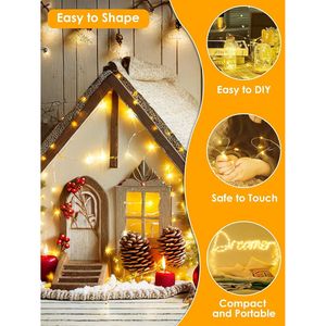 200 LED Fairy <b>Lights</b> 66Ft Plug-in String <b>Lights</b> Waterproof Indoor Outdoor Christmas Decor 8 Modes <b>Timer</b> Twinkle Effects for - Product Image 5