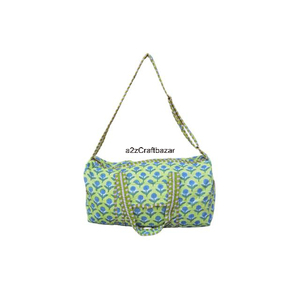 Bolsa de Viaje Grande, Acolchada, de Algodón, Color Sólido, Estilo Vintage, con Cierre de Cremallera, Hecha a Mano, Ecológica, Suave, para Mujer - Product Image 1