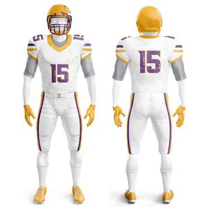 Uniforme de football américain classique avec maillot à col en V et pantalon ajusté, uniforme de football américain avec logo personnalisé - Product Image 5