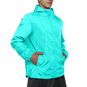 <b>Men</b> Casual Hooded Windbreaker <b>Jacket</b> Premium Lightweight Outdoor Soft Waterproof 100% Polyester Regular Fit Fashion Everyday - Product Image 6