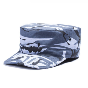 Casquette de cadet à motif gris unisexe, casquette plate camouflage avec visière - Product Image 5