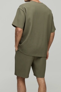 Nouvel ensemble décontracté deux pièces pour homme été 2026 : T-shirt à manches courtes et short imprimé, 100 % coton respirant, style streetwear - Product Image 2