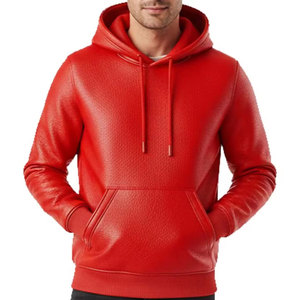 Chaqueta con Capucha de Cuero para Hombre Grace Collection, Cuero Genuino Premium, Ecológica, Transpirable, Forrada, Cálida, Informal, para Invierno - Product Image 2