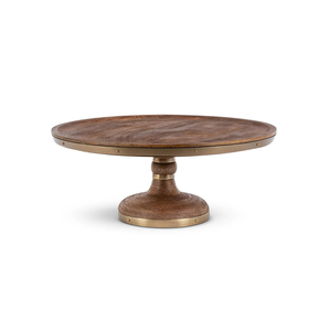 Luxury Round Wooden And Iron Cake Stand With Contemporary Styling For Dessert Presentation - Product Image 2
