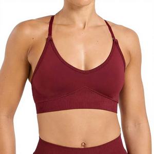 Sujetador deportivo transpirable de secado rápido con logo personalizado, ecológico, con espalda cruzada, para fitness y yoga, para mujer. - Product Image 1
