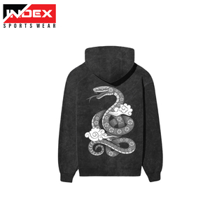 เสื้อฮู้ดซิปผู้ชาย Index Sportswear ผ้าฝ้าย 100% เฟรนช์เทอร์รี่ ล้างสีพื้น สวมใส่สบายๆ สำหรับฤดูใบไม้ร่วง - Product Image 6