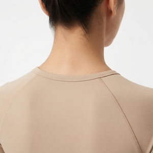 Conjunto de Yoga de 2 Piezas para Mujer, Cuello Redondo, Manga Tres Cuartos, Pantalones Cortos de Cintura Alta, Color Sólido, Sin Costuras, Spandex, Poliéster - Product Image 6