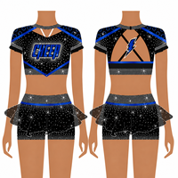 Robe de danse personnalisée pour filles et femmes, avec strass et paillettes, uniforme de cheerleading, costume de compétition, vêtements pour équipe de danse