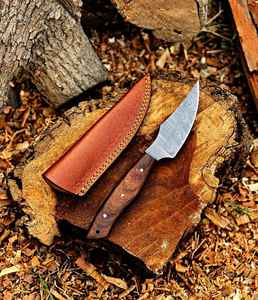 Couteau de chasse et de camping le plus vendu avec lame en acier Damas et manche en bois, personnalisable OEM, acier Damas de haute qualité - Product Image 4