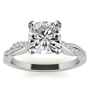 แหวนเพชรทรงกลมเพาะเลี้ยงในห้องปฏิบัติการ ทอง 18k แหวนเพชรเม็ดเดี่ยวทรงกลมเจียระไนแบบเหลี่ยมเพชรพลอย แหวนหมั้นแบบเกลียวสำหรับผู้หญิงและเด็กผู้หญิง - Product Image 1