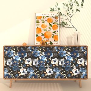 Carta da Parati Floreale Blu Navy 44,2 cm x 300 cm, Carta Adesiva Vintage con Fiori, Stile Acquerello, Autoadesiva - Product Image 5