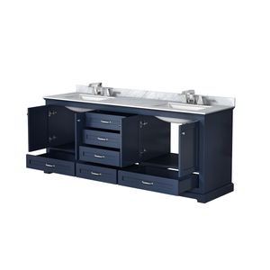 Blu navy 80 pollici. L X 22 Pollici Mobile Bagno Doppio con Top in Marmo di Carrara e Set Rubinetteria per Bagni Piccoli - Product Image 5