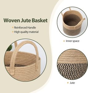 Maceta de Yute Tejida a Mano, Porta Plantas Natural para Decoración Interior y Exterior, Venta al Por Mayor - Product Image 3