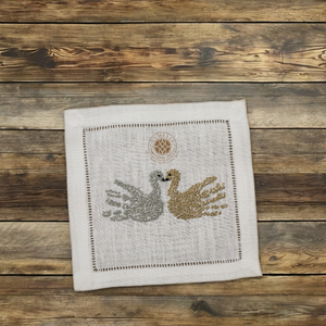 <b>Charming</b> embroidered cocktail napkin, easy-care, reusable, perfect for weddings, dinners, and rustic themes. - Product Image 4