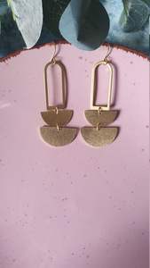 Pendientes de Latón Hechos a Mano con Acabado Mate Pulido, Estilos Antiguos/Modernos/Tradicionales, Chapados en Oro - Gran Venta - Product Image 5