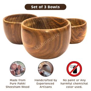 Tazón de madera de Sheesham |   Tazón de Madera |   Tazón para Desayuno, Meriendas, Sopa y Ensalada - Product Image 2