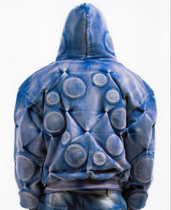 KIVOTECH Sudadera con capucha unisex con cremallera, efecto desgastado, lavado ácido, personalizable, diseño personalizado, abrigo para hombre, sudadera - Product Image 2