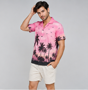 Camisas de Playa Sublimadas Personalizadas para Hombre, Estilo Hawaiano Tropical, Manga Corta, Botones, Holgadas, Casuales, Estampado Floral, Ropa de Playa de Verano - Product Image 6