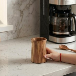 Porte-ustensiles en bois d'acacia moderne, fait main, organisateur d'outils de cuisine pour comptoir et décoration de salle à manger - Product Image 2