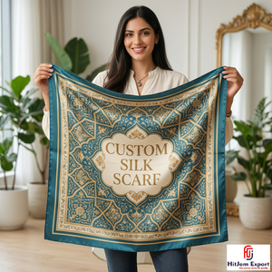 Foulard carré tendance imprimé sur mesure effet soie, châle, écharpe, fabricant et fournisseur de textiles OEM ODM à marque privée - Product Image 6