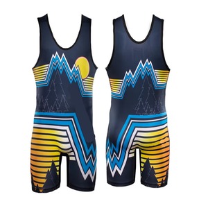 Wholesale Sublimated Mens Wrestling Singlet Custom Design Weightlifting Training Performance Suit <b>Athletic</b> Wear - Product Image 4
