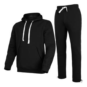 Conjunto Deportivo Unisex de Color Sólido con Capucha, Cierre con Cordón, Manga Larga, Ropa Casual de Otoño, 100% Algodón, Corte Regular, Pantalones Deportivos para Adultos - Product Image 2