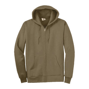 Men's Hooded Zipper Sweatshirt Solid Color Regular Fit Casual Knitted 100% Cotton Breathable 400g Autumn Wear Digital Printing - Product Image 6