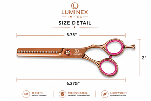 Ciseaux droits pour gauchers NYBL-55 de 5,5 pouces, JAPON, acier 440C, tranchants, dureté 58-59HRC, manche en acier inoxydable, ciseaux de barbier, cheveux, 28 - Product Image 2