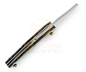 Cortador de Cigarros Hecho a Mano con Mango de Resina – Cuchillo Plegable para Cigarros de Acero Inoxidable de Primera Calidad - Product Image 4
