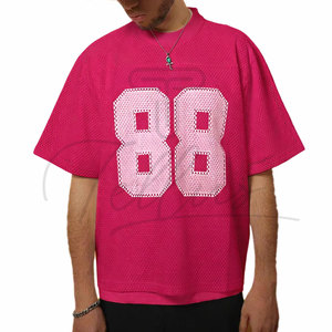 เสื้อยืดตาข่ายโพลีเอสเตอร์คุณภาพสูง 100% สำหรับผู้ชาย สีพื้น เสื้อยืดตาข่ายฤดูร้อน สินค้าอินเทรนด์ เสื้อยืดตาข่ายแบบกำหนดเอง OEM - Product Image 3