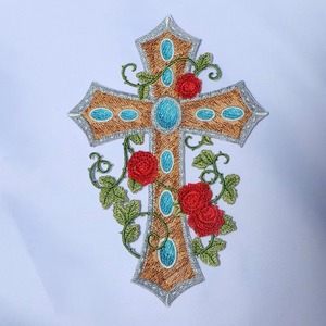 Aplique Termoadhesivo Bordado en 3D con Diseño Religioso Cristiano, Decoración, Regalo, Parche de Tela de PVC - Product Image 5