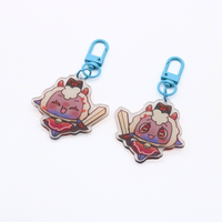 Porte-clés en acrylique transparent double face à prix abordable, impression haute définition, thème anime