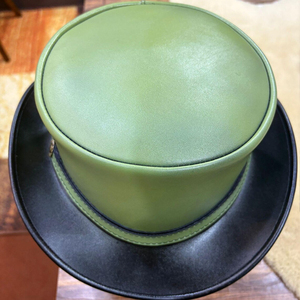 Chapeau haut-de-forme en cuir gothique steampunk avec clous tête de mort et motif flamme pour cosplay, Halloween, fête, festival, plage - Product Image 3