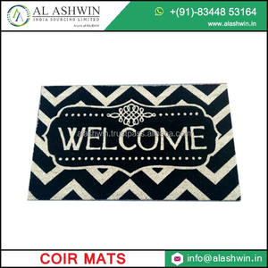 Tapis de porte modernes faits à la main en fibre de coco d'Inde Tapis tissés tuftés blanchis imprimés avec support en PVC Tapis d'extérieur durable et lavable - Product Image 2