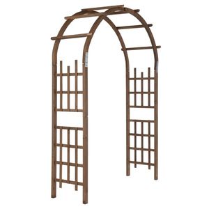 7FT Dark Wooden Garden Arbor <b>Wedding</b> Arch <b>Stand</b> for Ceremony Parties Pergola Trellis Climbing Plants <b>Backdrop</b> - Product Image 2