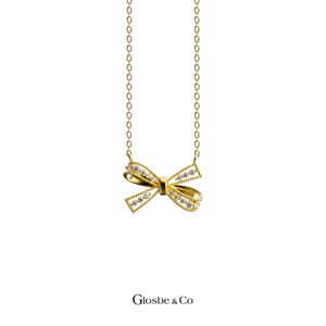 White Platinum Yellow Rose Gold Bow Diamond <b>Necklace</b> for Women Custom Brilliant Cut Pendant Jewelry Glosbe & Co - Product Image 2