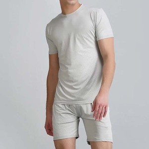 Ensemble décontracté d'été 2 pièces pour homme : T-shirt respirant uni et short à cordon de serrage – Vente en gros - Product Image 4
