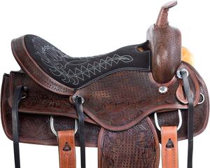 อานม้าอังกฤษหนังแท้ 100% จากอินเดีย พร้อมเบาะนุ่ม ชุดอุปกรณ์ขี่ม้าแบบปรับแต่งได้ สายรัดอกและสายรัดศีรษะ - Product Image 5